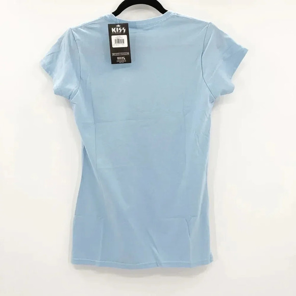 NWT‎ KISS Women's Blue Graphic Cap Sleeve Band Tee T-Shirt Size M - Picture 3 of 5